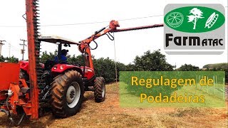 Regulagem de podadeira em pomar de Laranja