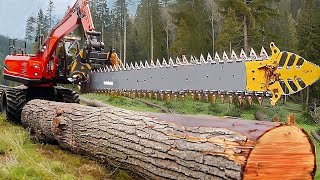 Extreme Dangerous Logging Big Tree Mega Skill, Heavy Equipment Sawmill Wood Monster Process Factory