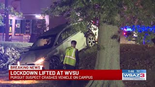 Lockdown lifted at WVSU after suspect crashes on campus