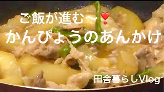 [料理]かんぴょう(夕顔)のあんかけ！田舎暮らしVlog