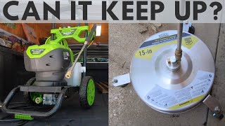 Can Greenworks 2300 PRO Run a 15” Surface Cleaner?