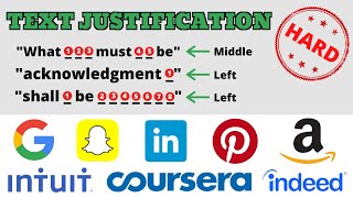 Text Justification Algorithm (LeetCode)