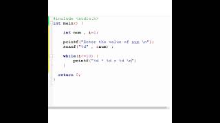 #shorts #cprogramming #code to print #multiplication #Table using #while #loop #cse #ece #career
