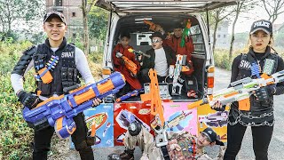 SEAL X Nerf War : Two Special police SEAL X Fight Attack Dangerous Gangster By Nerf Guns !