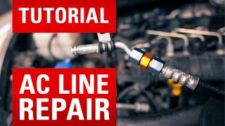 Car AC not cooling? Leak detection & AC line repair in real workshop use