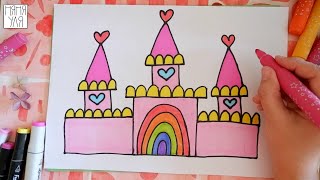 Как нарисовать ЗАМОК дом для Принцессы | Рисуем дом для девочки | Няня Уля - Уроки рисования