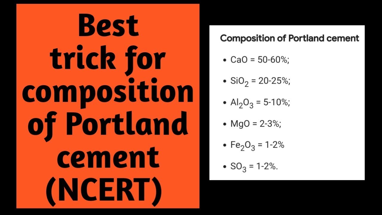 Trick For Composition Of Portland Cement - YouTube