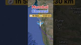 Mumbai to Chennai flight Route #travel #flightroute #map #flightroute #map #airplane #vueling