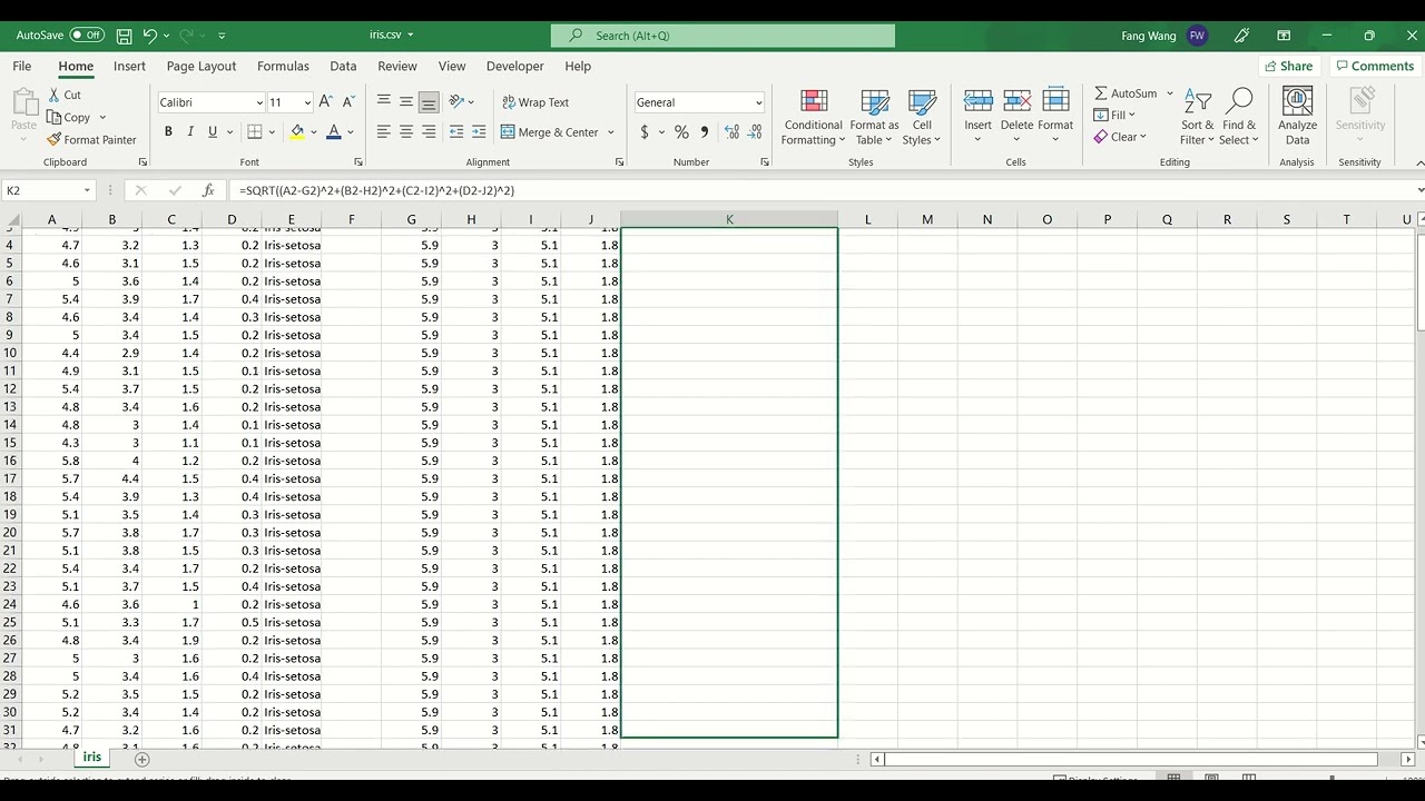 How To Do Knn In Excel Manually Youtube