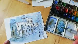 Demo Urban Sketching and Watercolor - Sketchbarcelona 2nd Part