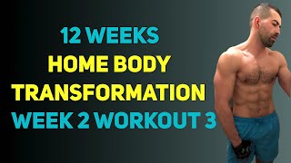 12 Weeks Home Body Transformation | Week2 Workout3 | Beginner level
