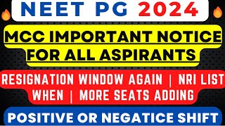 NEET PG 2024 LATEST NEWS | COUNSELLING 2024 NEW SEATS ADDING | IMPORTANT STATES | +VE SHIFT | EXTEND