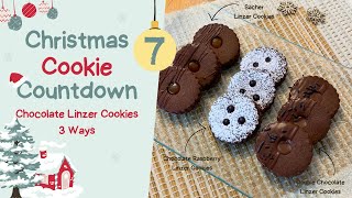 Chocolate Linzer Cookies 3 Ways - Christmas Cookie Countdown Day 7