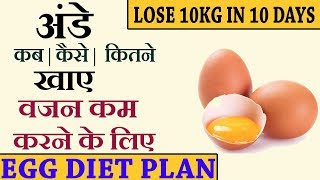 HOW TO LOSE WEIGHT FAST 10Kg in 10 Days | 900 Calorie Egg Diet Plan