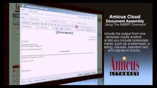 Amicus Cloud Document Assembly -- Using the INSERT Command