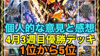 【優勝デッキ】4月3週目優勝デッキ紹介！