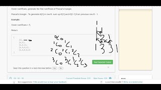 2.8 PASCAL TRIANGLE IN ARRAY(Arrays)-Interviewbit #arrays#programming#pascal triangle