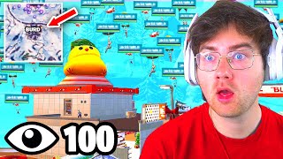 I Got 100 Players To Land at BURD in Fortnite (smallest location)