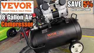 VEVOR 8 GALLON AIR COMPRESSOR UNBOXING, SETUP, \u0026 REVIEW… MUST WATCH!