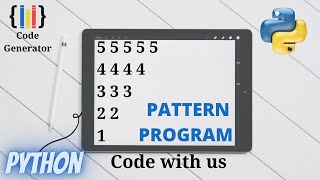 Pattern Program For Python | Python for Beginner | Code Generator | CG.
