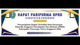 RAPAT PARIPURNA DPRD KABUPATEN PONOROGO, 31 OKTOBER 2024