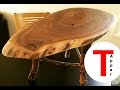 Rustic Live Edge Walnut Coffee/End Table with Applewood Legs