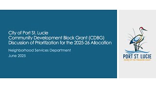 CDBG Program Grant Funding public meeting - 06/05/2025