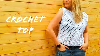 LEFT HANDED CROCHET: HOW TO CROCHET EASY AND FAST SUMMER TOP