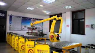 码垛机器人演示 industrial robot palletizer robot, robot stacking