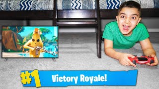 my little brother plays fortnite under the bed fortnite bed fort challenge - scrubzah fortnite