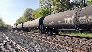 CSX 7765 “chessie system” Dash8 leads CSX B714 with a Weak K5LA at Piscataway,NJ