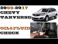 Chevrolet Traverse Oil and Fluids Check 2009-2017