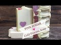 Making Cutting & Stamping PINK SUGAR Cold Process soap w/ embeds | Ellen Ruth Soap