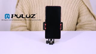 PULUZ 360 Degree Rotating Horizontal Vertical Shooting Phone ABS Clamp Holder Bracket For iPhone