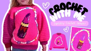 Tapestry Crochet - Make a custom crochet jumper with me! Easy pattern! (Graphic Crochet Sweater)