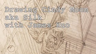 Pencil Drawing Cindy Moon, Silk from Spider-Verse Comics in Pencil with James Kuo