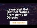 javascript get distinct values from array of objects