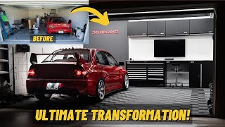Ultimate Two Car Garage Transformation (Complete Build In Under 17 Minutes)