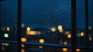 Mesmerizing Rainy City Skyline - Calming Window Ambience