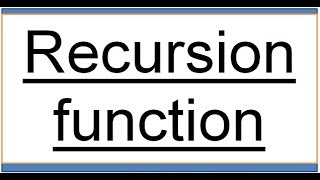 RECURSION FUNCTION WITH EXAMPLE IN C | FACTORIAL USING RECURSION IN C