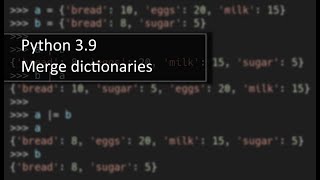 Python 3.9: merge dictionaries