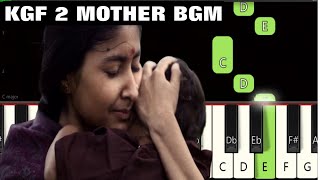 KGF 2 Mother BGM | Piano tutorial | Piano Notes | Piano Online #pianotimepass #kgf2 #yash