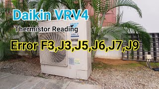 Daikin VRV4 | How to check thermistor reading (error code F3,J3,J5,J6,J7,J9)
