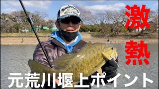 【バス釣り】元荒川堰上ポイント！リベンジ6日目【スモールマウスバス】