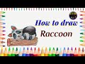 Draw Raccoon//#Easy drawing and coloring, #Kids Drawing, #ToDraw-K666, #kids cartoon drawing, #easy,