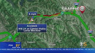 Overturned Vehicle On Westbound Highway 24 In Orinda Snarls Morning Commute