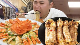 Challenge to take my sister to spend 3000 yuan on seafood! 400 more than a kilo of rich shrimp