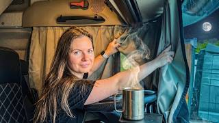 Female truck driver routine: Fresh bedding, canceled load, and endless trailer swaps
