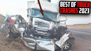 BEST OF TRUCK #2023 CRASHES COMPILATION  ROAD RAGE, DRIVING FAILS, BRAKE CHECK