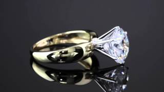 3.50 TCW Round Cubic Zirconia 10k Yellow Gold Solitaire Bridal Engagement Ring